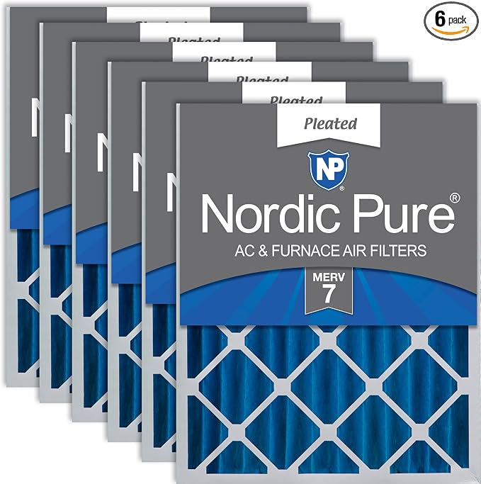 Nordic Pure 16x20x4 Pleated MERV 7 Air Filters 6 Pack