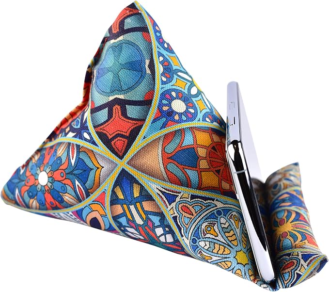 Handmade Phone Pillow Holder - The Wedge Mobile Device Stand - Fabric Phone Stand for All iPhones All Smartphones! 7 x 6.1 x 5.5 Inches (ABC)
