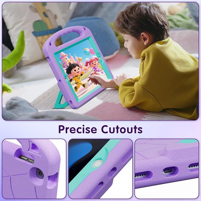 Kids Case for iPad 9th/8th/7th Gen. (10.2-inch 2021/2020/2019) | Shockproof Cover with Built-in Screen Protector and Stand Black