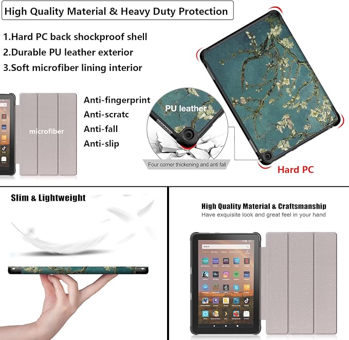 Slim Case for Amazon Fire Max 11 Tablet (13th Generation 2023 Release) Trifold Lightweight Hard Shell PU Leather Stand Folio Protective Cover with Auto Wake/Sleep Colored Graffiti Doodle