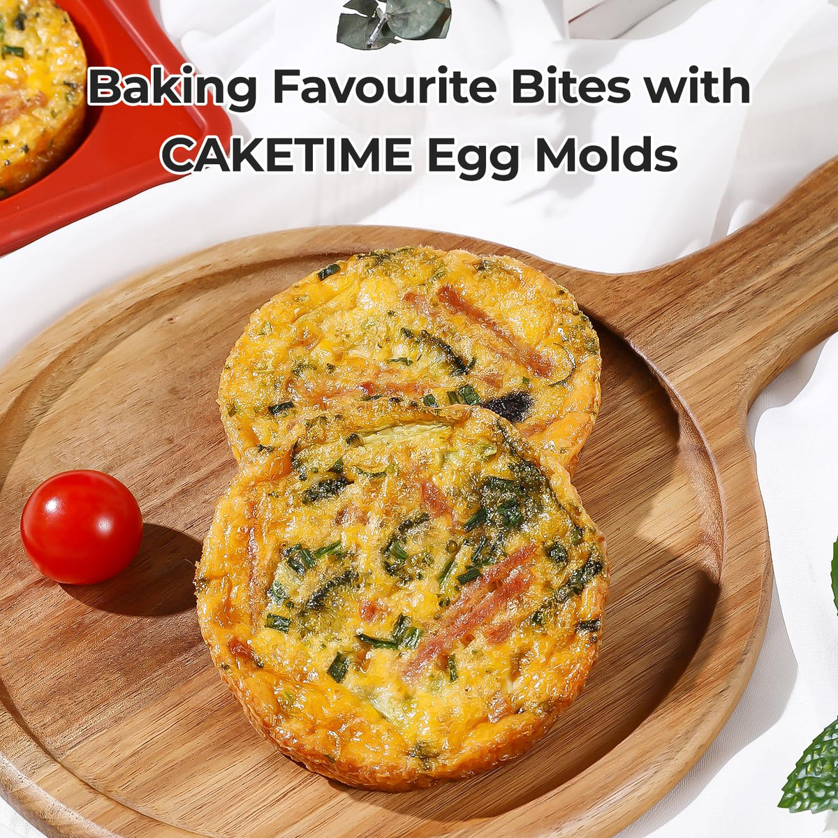 CAKETIME Muffin Top Pan Non Stick, Silicone Egg Molds for Breakfast Sandwiches 3 Inch Round Egg Baking Pan for Oven English Muffins, Whoopie Pies, Corn Bread, Tarts 2 Pack Confetti