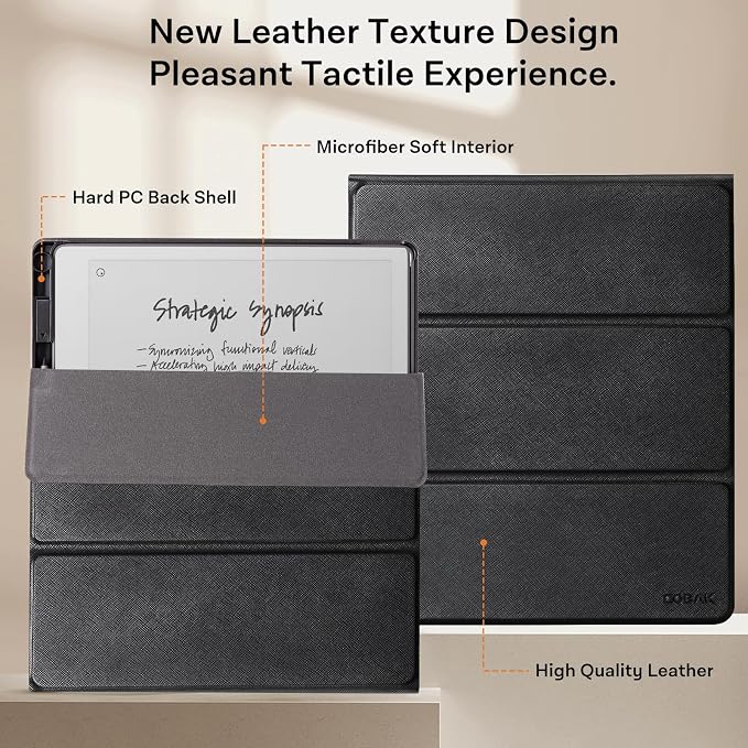 CoBak Case Compatible with Remarkable 2 Paper Tablet Black | Built-in Pen Holder Multi-Angle Foldable Stand Custom Fit for 2020 Released reMarkable 2