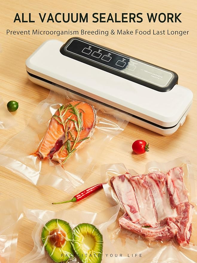 Syntus 11" x 75' and 8" x 75' Food Vacuum Seal Roll Keeper with Cutter Dispenser, Commercial Grade Vacuum Sealer Bag Rolls, BPA Free Food Vac Bags, Ideal for Storage, Meal Prep and Sous Vide