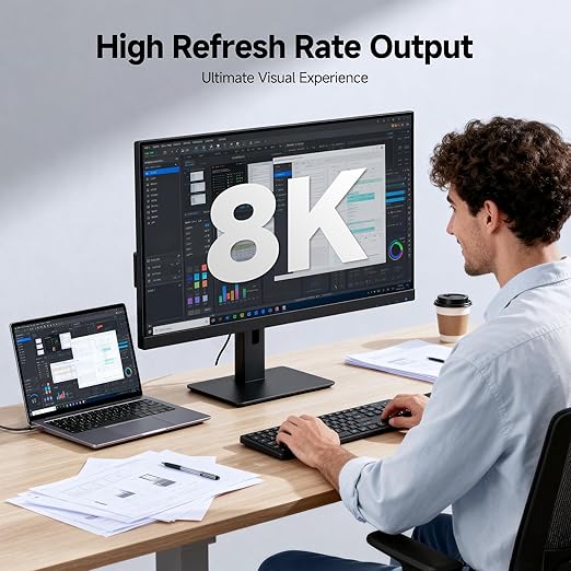 Cable Matters 80Gbps Rugged Braided USB4 Cable 1ft / 0.3m Black | [8K@120Hz / 4K@480Hz Video 240W Charging 80Gbps Data Transfer] Thunderbolt 5/4 Compatible