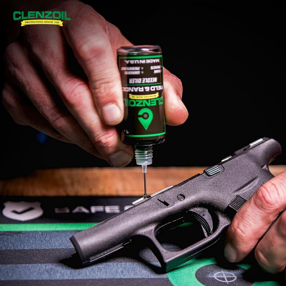 Clenzoil Field & Range Gun Cleaner Lubricant Protectant [CLP] Needle Oiler | Gun Cleaner + Lube in One | 1oz. Bottle of Gun Oil w/Steel Precision Needle Oiler Tip