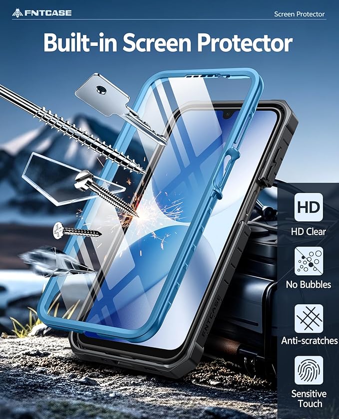 FNTCASE for 11 Pro XL Case Rugged Kickstand 2 Front Frames Black | Built-in Screen Protector 20FT Military-Grade Drop Protection Rugged Heavy Duty Shockproof Full Body Protective Cover