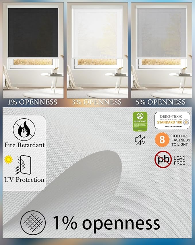 COOLWINDS Motorized Blinds with Remote Cordless Automatic Motorized Shades Custom Blinds for Indoor Windows Smart Curtains with Alexa Google Home(Solar White,W41 x H72in)