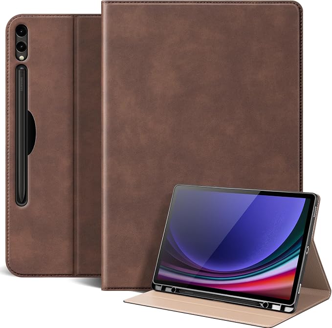Case for Samsung Galaxy Tab S10 Lite/S10 FE/S9 FE/S9 10.9/11 | Microfiber Leather Protective Cover with S Pen HolderSmart Folio Auto Sleep/WakeAdjustable StandShockproofSlimBlack