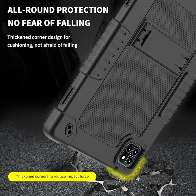 for Callsky-Tab Cpad 10 Tablet 10.1 inch Case with 2 Pcs Screen ProtectorHeavy Duty Shockproof Stand Shoulder Strap Case for Callsky-Tab Ctab 10/Callsky-Tab Cpad 10 Tablet (Black)