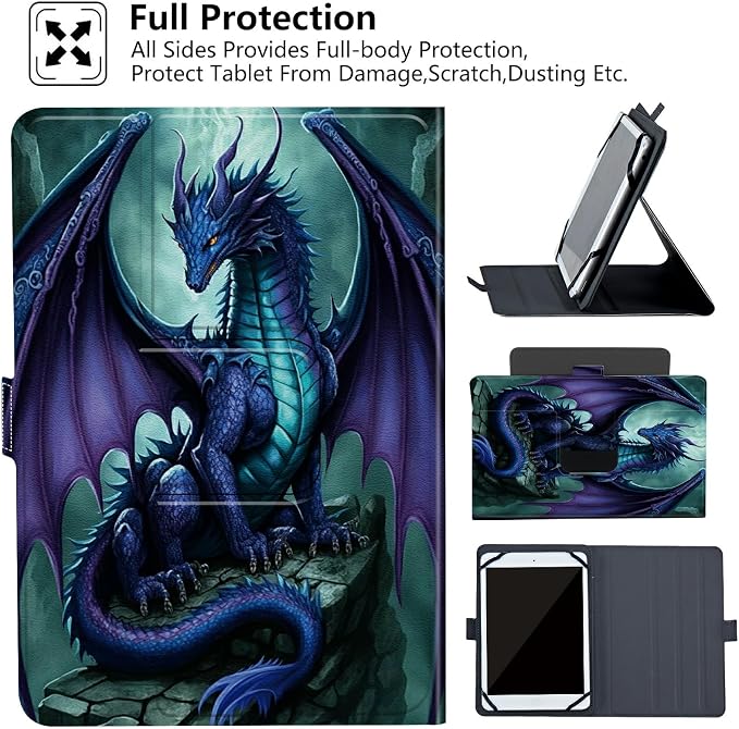 Universal Case for 10.6 inch 11 inch TabletUniversal Case for 10.6-11 Inch Touchscreen TabletSlim PU Leather Stand Folio Shell Cover with 360 Degree Rotatable Kickstand ViewingAbstract Sun Leaf