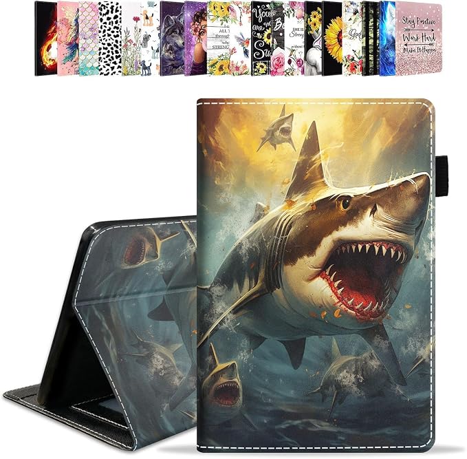 Case for Amazon Kindle Fire HD 10 Tablet 10.1 (9th/7th Generation 2019/2017 Release) - PU Leather Folio Case with Smart Auto Wake/Sleep African American Girl