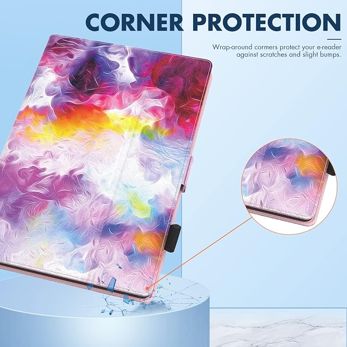 Dteck Universal Case (7.9 to 8.4) - Fold Stand Protective Flip Case for Apple iPad mini/Samsung Galaxy Tab 8.0 8.4 /Lenovo Tab 8 /onn. 100003561 8 Tablet Pro/Android Tablet 8 Inch (Blue Pink)