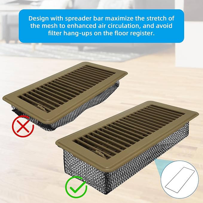 Floor Vent Screen Net for Home Floor, Floor Register Cover Trap 4 x 12 Inch