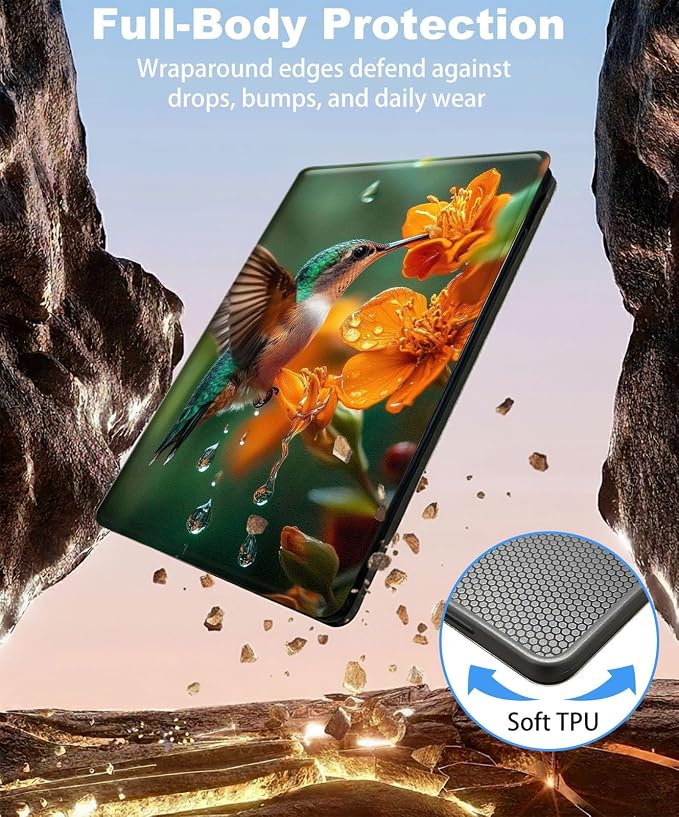 for iPad 11th Generation (A16 2025) 11 / iPad 10th Gen 10.9 2022 Case 360° Rotating PU Leather Stand Cover with Auto Sleep/Wake Shockproof TPU Backl Raccoon Perched