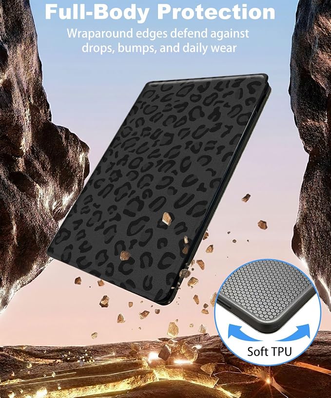 for iPad 11th Generation (A16 2025) 11 / iPad 10th Gen 10.9 2022 Case 360° Rotating PU Leather Stand Cover with Auto Sleep/Wake Shockproof TPU Backl Raccoon Perched