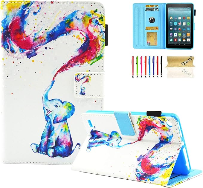 Case for Kindle Fire 7 TabletDteck Full Protective Flip Adjustable Stand Auto Wake/Sleep Smart Cover with Pencil Holder for Kindle Fire 7 Tablet 9th/7th/5th Generation 2019/2017/2015 ReleaseKing Dog