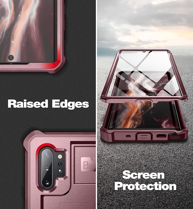 Dexnor for Samsung Galaxy Note 10+ Plus Case [Built in Screen Protector and Kickstand] Heavy Duty Military Grade Protection Shockproof Protective Cover for Samsung Galaxy Note 10 Plus (Army Green)