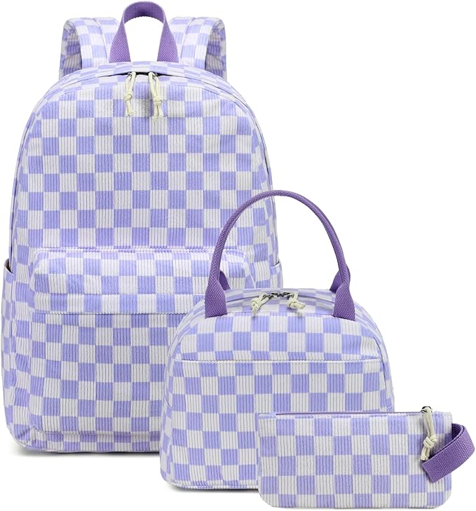 Bluboon School Backpack Set Girls Womens Laptop Bookbag Casual Daypack Fits 15 inch Laptop with Lunch Tote Bag and Pencil Bag