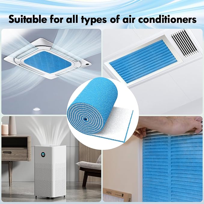 14 x 140" Air Vent Filters, Cut-to-Size MERV 8 Filter Material, Triple Layer