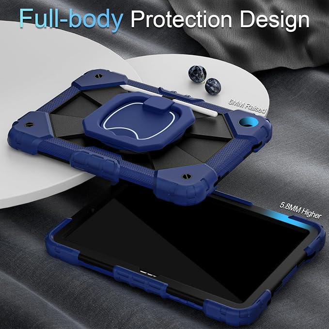 Auizotl Case for Samsung Galaxy Tab A11+/A9+ Plus 11 Inch with Screen Protector/Rotating Stand/Pen HolderMilitary Grade Shockproof Cover for Galaxy Tab A11 Plus /A9 Plus CasesBlack
