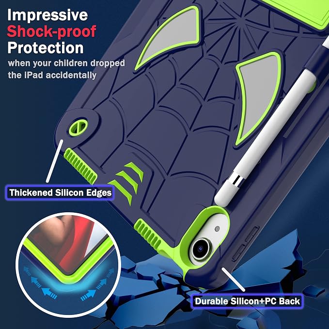 Dteck for iPad Air 3rd Gen (2019) / iPad Pro (2017) Case 10.5 Shockproof Protective Case with Kickstand Hard Plastic Shell 3-Layer Protection Drop Proof Sturdy Rugged Tablet Cover (Aqua+Rose)