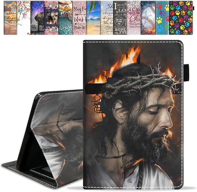 Case for Amazon Fire HD 8/Fire HD 8 Plus Tablet (12th/10th Generation 2024/2022/2020 Release) Premium PU Leather Cover with Auto Sleep Wake African Women