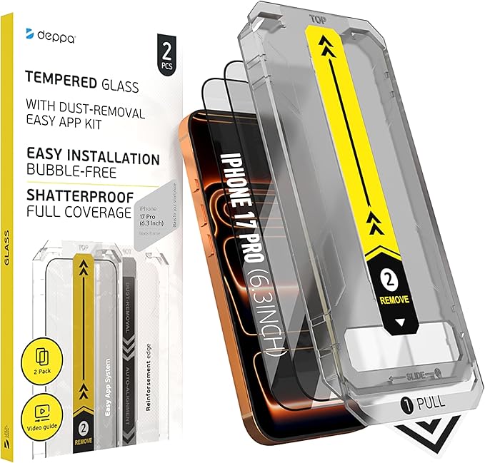 Deppa | 2-Pack | Screen Protector for iPhone 16 Pro Max (6.9) with Smart Installation Tray | Dust &amp Bubble-Free | 9H Tempered Glass | Full Coverage | Easy Install