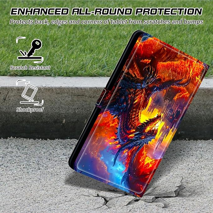 for Walmart Onn 10.1 2024 Onn 10.1 Gen 4 Universal Tablet Case 360 Degree Rotating Kickstand Protective Stand Case with Multiple Viewing PU Leather Shell Case Black Book Cat