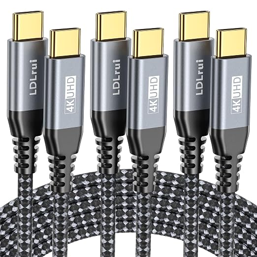 LDLrui 10FT Right Angle USB C Cable 100W PD 20Gbps Data 4K Video | Large Workspaces Commercial Displays Long Distance Routing Flexible Installation Full-Featured USB-C