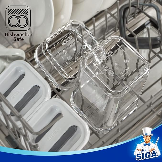MR.SIGA 4 Pack Airtight Food Storage Container Set, BPA Free, Stackable