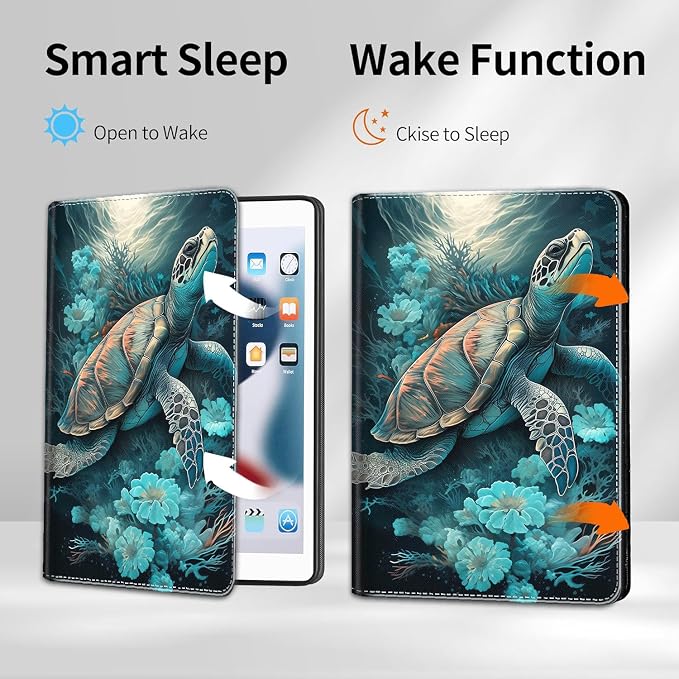 Case for iPad A16 11th Gen 11 Inch (2025) 10th Gen 10.9 Inch (2022) Model A3354 A3355 A3356 A2696 A2757 A2777 ，Slim Fit Standing Cover with Auto Sleep/Wake，Frog Playing Guitar