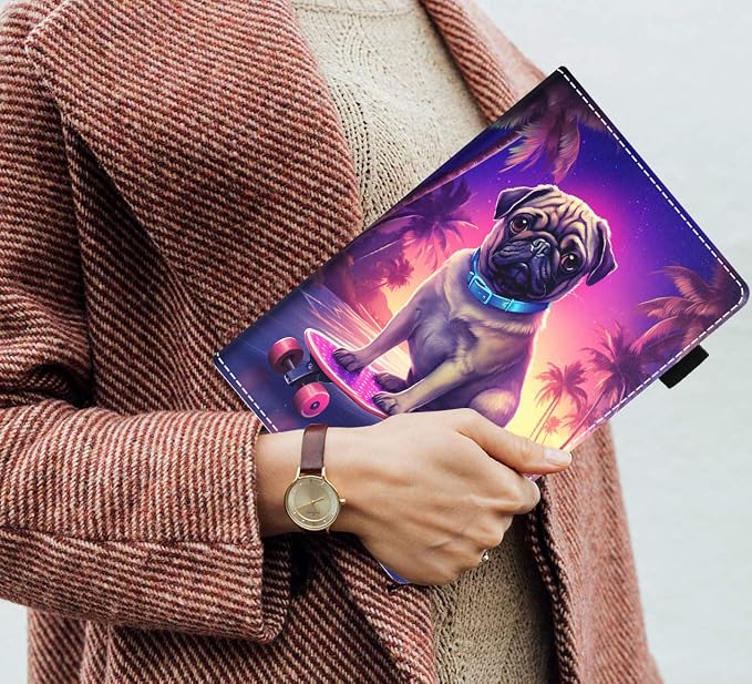Case for Amazon Kindle Fire HD 10 Tablet (10.1 inch 9th/7th Generation 2019/2017 Release) Slim PU Leather Stand Folio Cover with Auto Wake Sleep Abstract Paint Butterfly