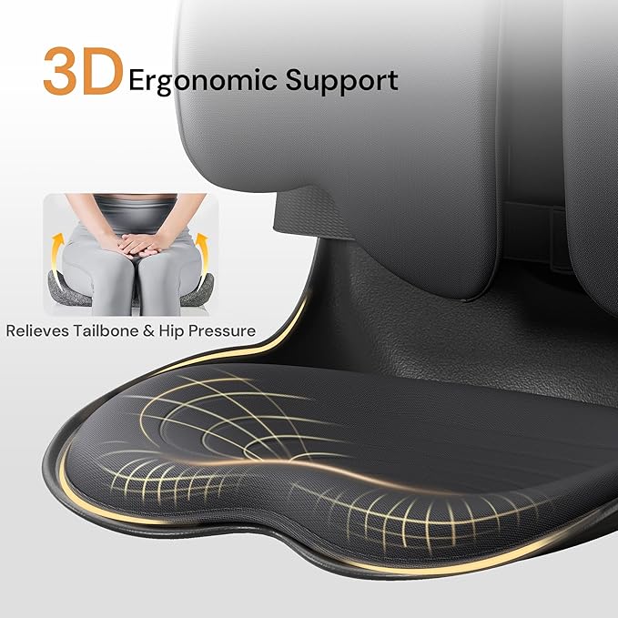 CabSupport M3 Ergonomic Seat Cushion Dynamic Lumbar Support Spineseat Patented Spine Alignment Ergonomic Posture Corrector, Ideal for Seniors & Teens, Breathable Design for Home, Office, Car& Gaming