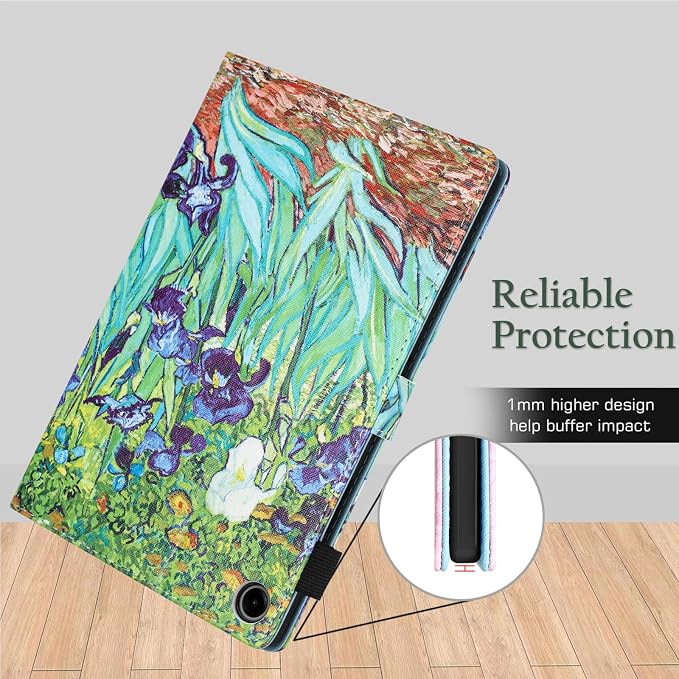 Fancity Case Fits Samsung Galaxy Tab A9/A11 Plus 11” 2025/2023 X210/X216 | Premium PU Leather Cover with Multi-Angles Pencil Holder Smart Wake Sleep for Galaxy Tab A9 A11 Plus X218 Beach
