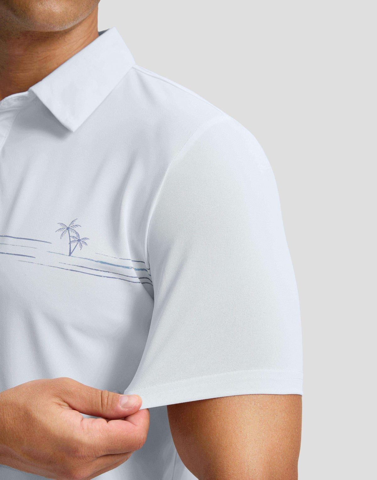 Men's Golf Polo Shirts Dry Fit Short Sleeve Shirt, White Coco, 2XL