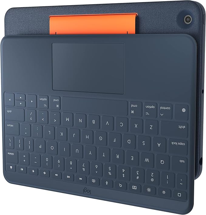 Logitech Rugged Combo 3 Touch iPad® Keyboard Case with Trackpad and Smart Connector for iPad (7th, 8th and 9th Generation) for Education - Classic Blue