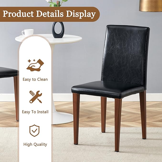 Glass Dining Table Set for 6, 63” Kitchen Table Set for 6, Modern Dining Room Table Set with Upholstered Chairs, Tempered Glass Tabletop with Y Shape Base