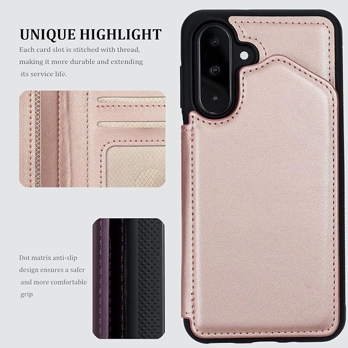 Wallet Case for Samsung Galaxy A17 5G 2025 RFID Blocking Card Holders| Kickstand | Shockproof TPU Shell | PU Leather | Magnetic Closure | Protective Flip Folio Cover | Black