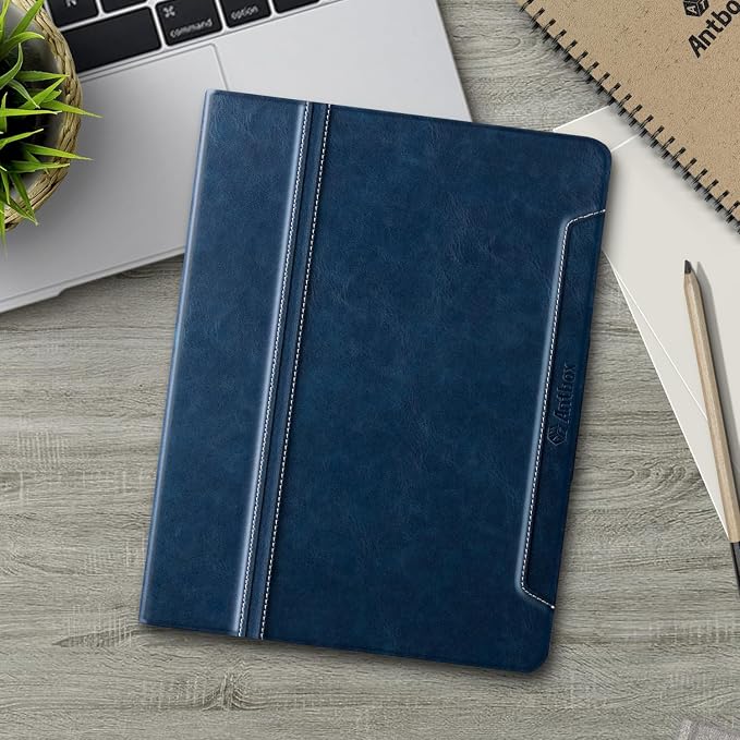 Antbox for iPad Air 13 Inch Case 2026 M4 /2025 M3 /2024 M2 Black | Built-in Pencil Holder Supports Pencil Pro and Pencil (USB-C) Auto Sleep/Wake PU Leather iPad Air 13'' Cover