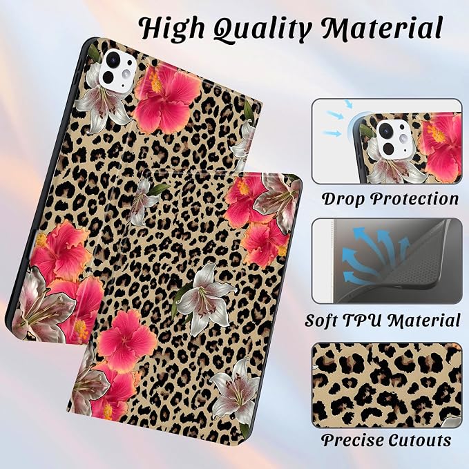 Cute Maple Bear Case for 10.2 iPad 2019/2020/2021(7th/8th/9th Gen) with Pencil Holder Auto Wake/Sleep Leather Soft TPU Back Cover for Women Girls