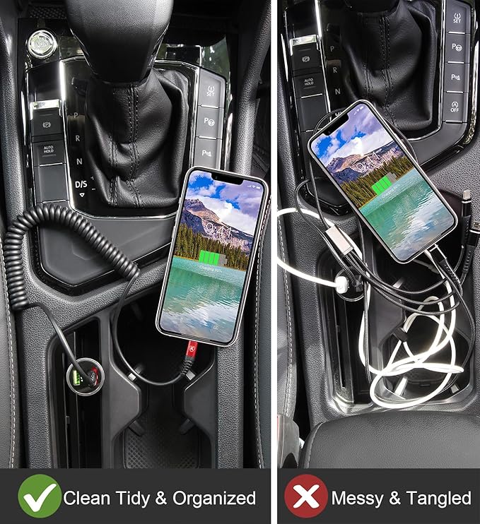 2 Pack Coiled Lightning Cable 3ft, iPhone Charger Cable for Car, [Apple MFi Certified] Lightning Cord Compatible with iPhone 14/13/12/11 Pro Max/XS MAX/XR/XS/X/8/7/Plus/6S iPad/iPod - Red
