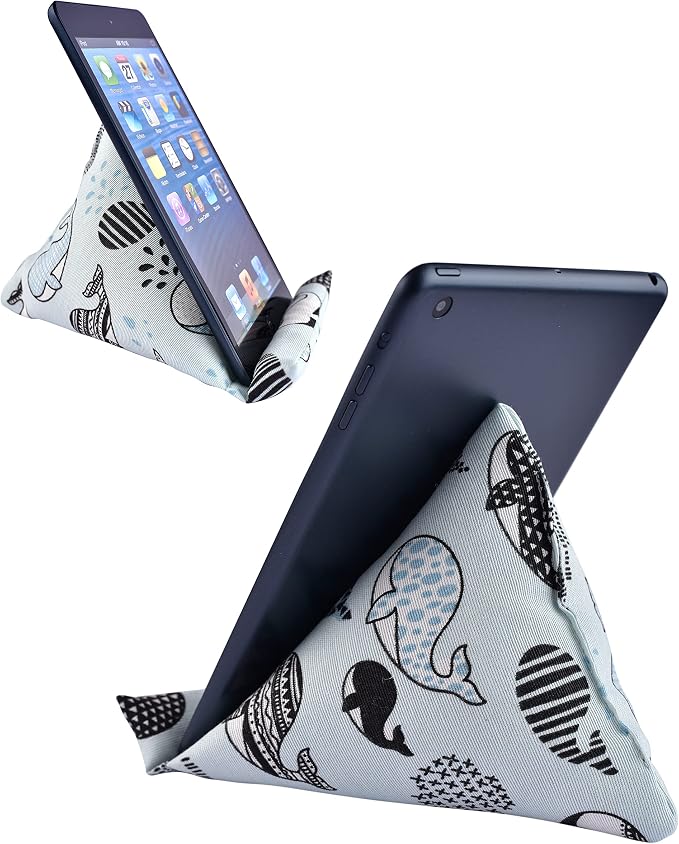 Handmade Phone Pillow Holder - The Wedge Mobile Device Stand - Fabric Phone Stand for All iPhones All Smartphones! 7 x 6.1 x 5.5 Inches (ABC)