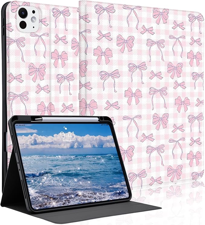 Cute Maple Bear Case for 10.2 iPad 2019/2020/2021(7th/8th/9th Gen) with Pencil Holder Auto Wake/Sleep Leather Soft TPU Back Cover for Women Girls