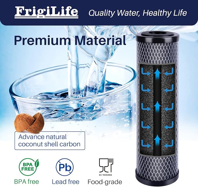 1 Micron 10" x 2.5" Whole House CTO Carbon Sedimen Water Filter Compatible