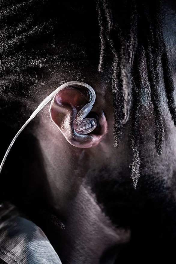 Shure SE215 PRO Sound Isolating Wired Earbuds - Black | Professional in-ear monitors with deep bass single dynamic driver secure fit detachable cable and carrying case