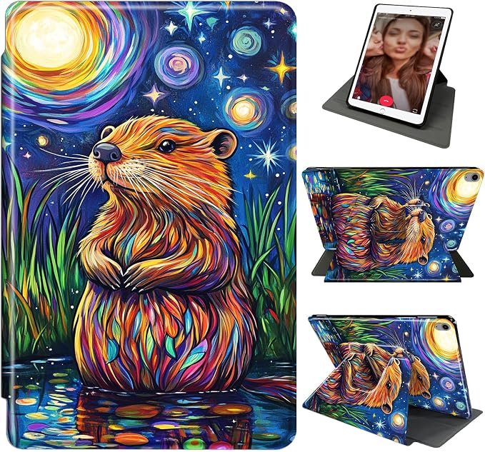 for iPad 10.2 Rotating Case 360° Protection Adjustable Kickstand Cover for iPad 10.2 (7th8th9th Generation) Shockproof Durable Lightweight PU Leather for iPad 10.2 Stand Case Basketball