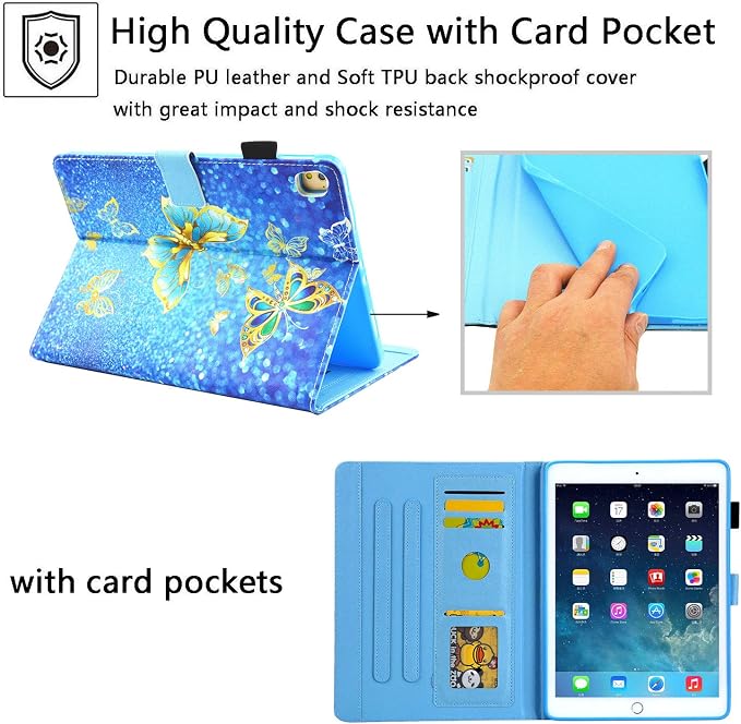 for Apple iPad 10.2 Case 2021/2020/2019 iPad 9th/8th/7th Generation Smart Cover with Pencil Holder [Auto Wake/Sleep] PU Leather Stand Folio Tri-fold Shockproof Thin Shell Colored Graffiti