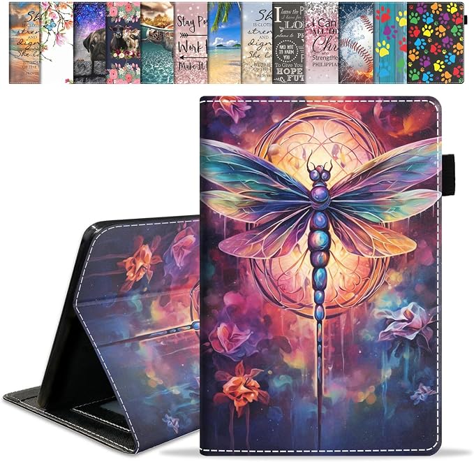 Case for Amazon Fire HD 8/Fire HD 8 Plus Tablet (12th/10th Generation 2024/2022/2020 Release) Premium PU Leather Cover with Auto Sleep Wake African Women