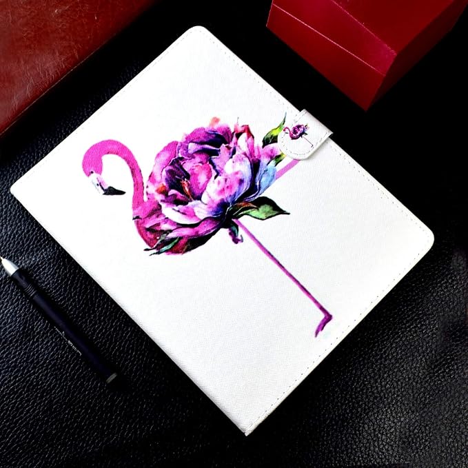 Universal 7 Inch Tablet Case Techcircle Ultra Slim Lightweight PU Leather Stand Folio Flip Wallet Protective Shell Case [Card Slots] [Magnetic Closure] for All 7 Android Tablet PC Cherry Blossom