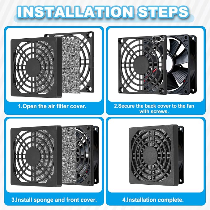 PATIKIL 90mm Fan Filter Grill